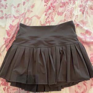 Gray Pleated Skater Mini Skirt for Casual Wear